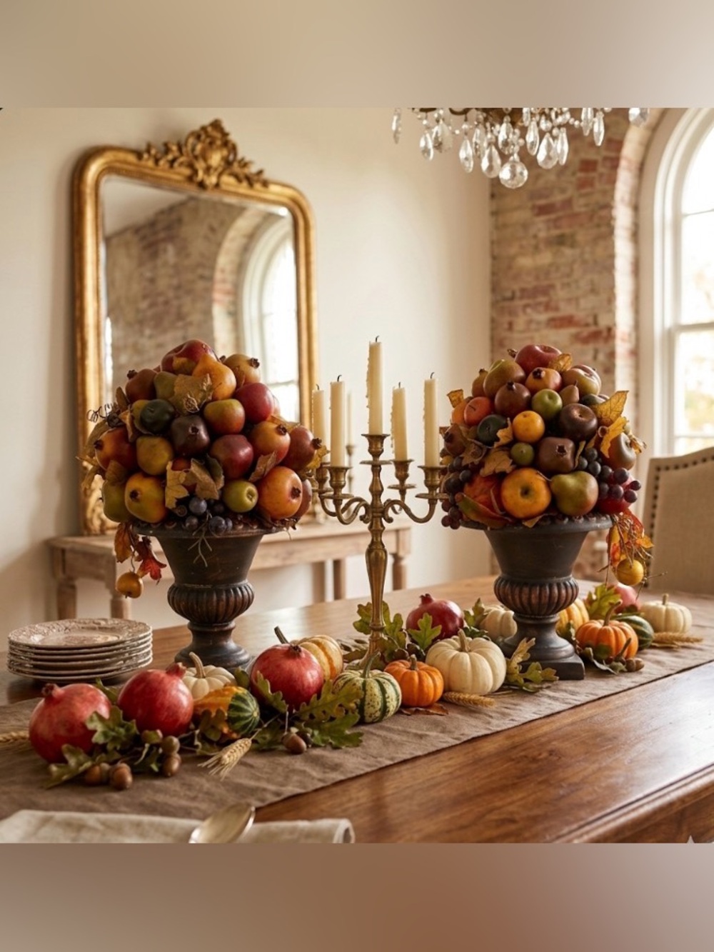 2 Fruit Centerpieces approximately 11” tall